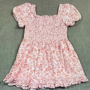 Floral Pink Puff Sleeve Dress